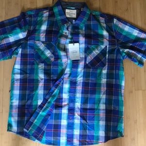 Plaid men’s button-up shirt